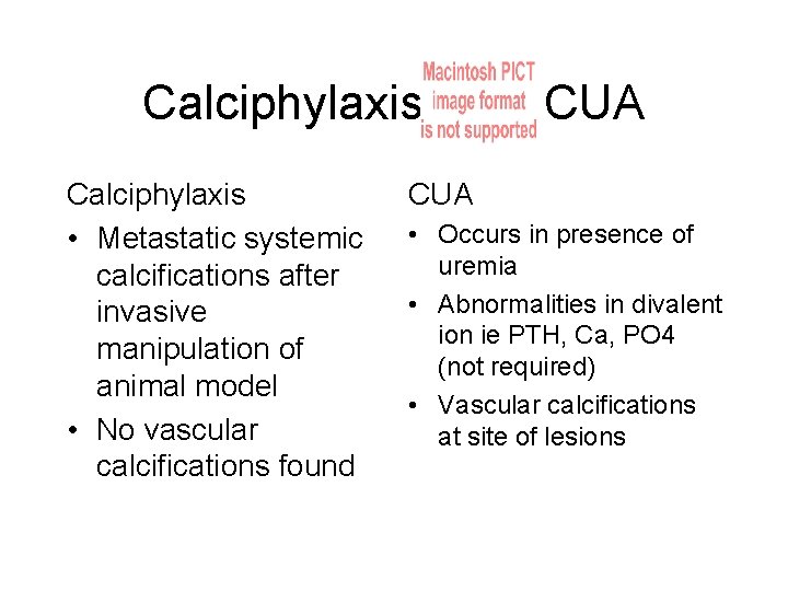 Calciphylaxis • Metastatic systemic calcifications after invasive manipulation of animal model • No vascular