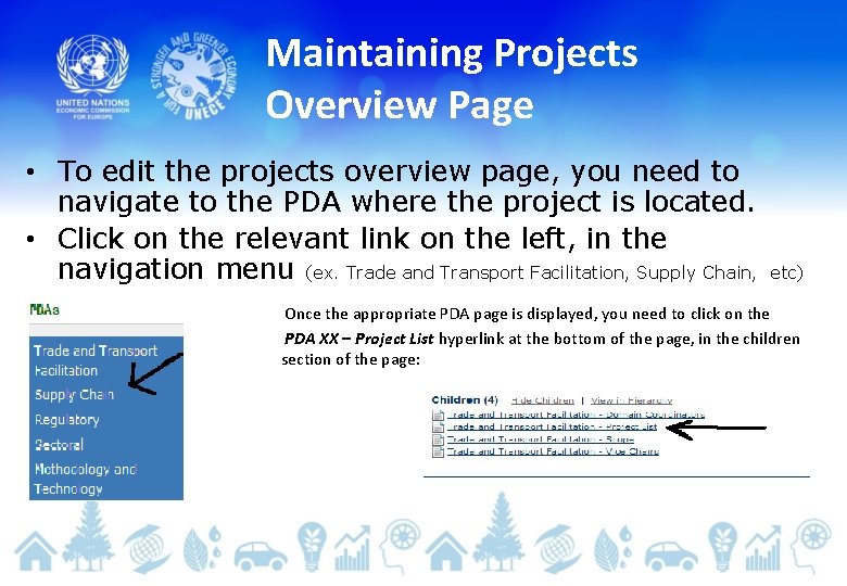 Maintaining Projects Overview Page • To edit the projects overview page, you need to