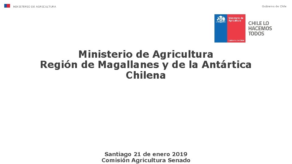 Gobierno de Chile MINISTERIO DE AGRICULTURA Ministerio de Agricultura Región de Magallanes y de