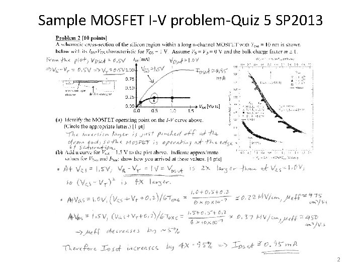 Sample MOSFET I-V problem-Quiz 5 SP 2013 2 Sample MOSFET I-V problem-Quiz 5 SP 2013 2
