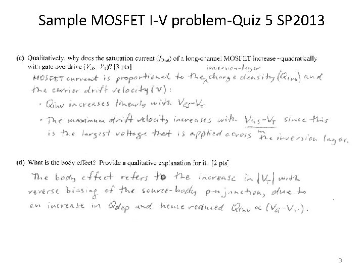 Sample MOSFET I-V problem-Quiz 5 SP 2013 3 Sample MOSFET I-V problem-Quiz 5 SP 2013 3