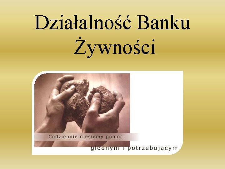 Działalność Banku Żywności 