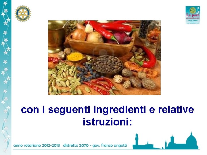 con i seguenti ingredienti e relative istruzioni: 