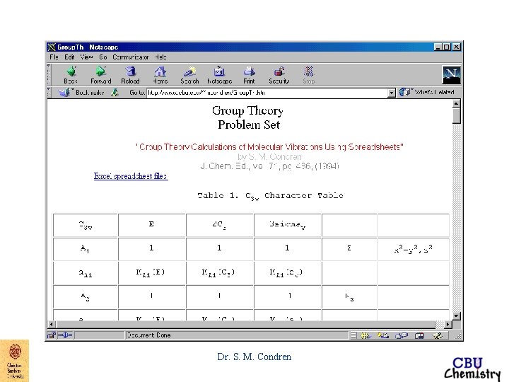 Dr. S. M. Condren Dr. S. M. Condren