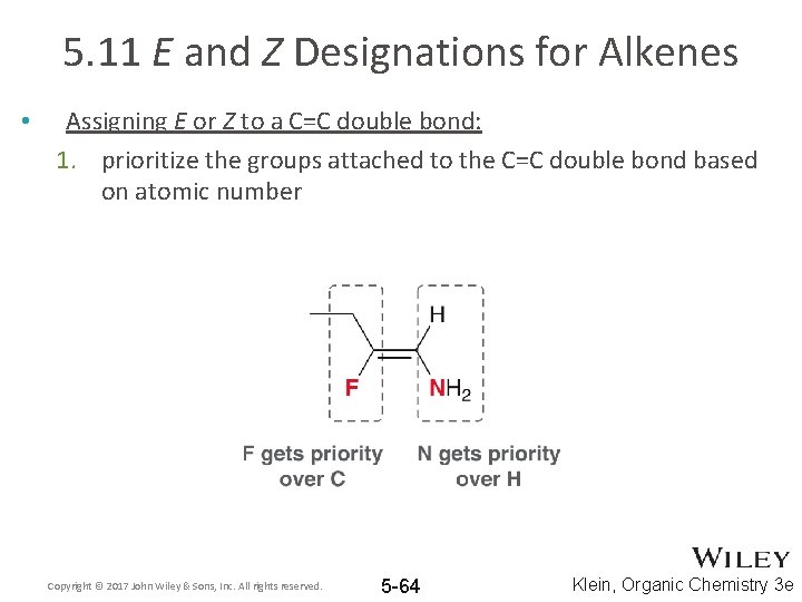 5. 11 E and Z Designations for Alkenes • Assigning E or Z to