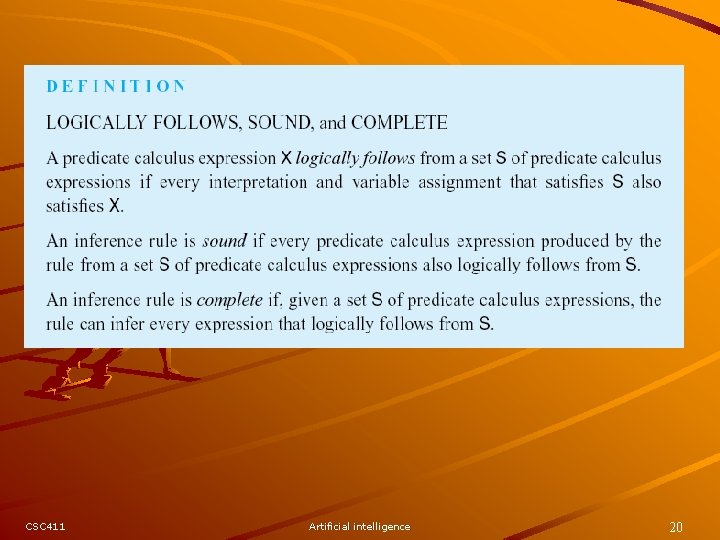 CSC 411 Artificial intelligence 20 CSC 411 Artificial intelligence 20