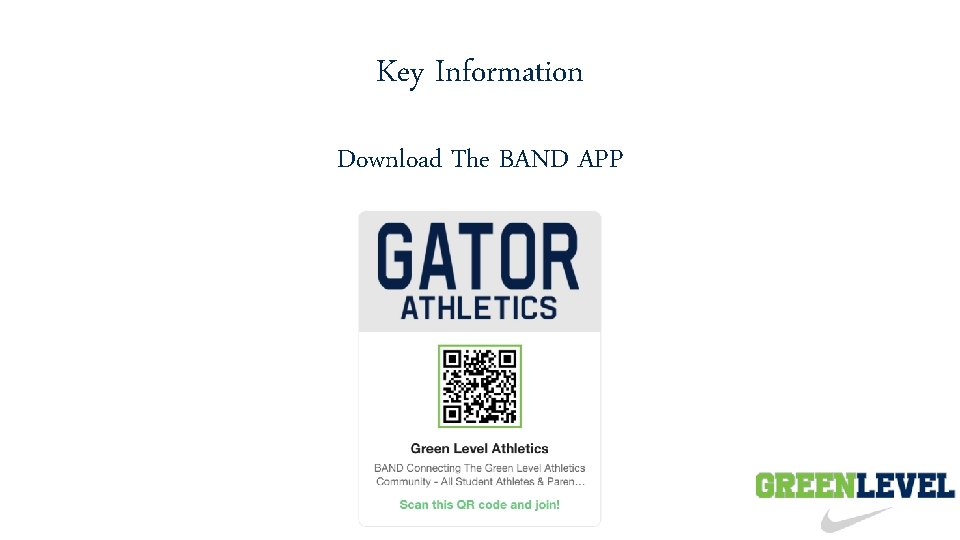 Key Information Download The BAND APP 