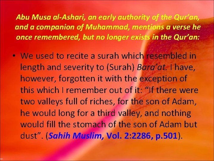 Quotations From The Islamic Traditions Concerning Problems With