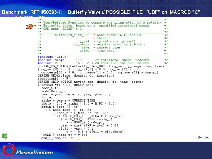 Benchmark RFP #50393 -1: code FLUENT v. 6. 3 Butterfly Valve // POSSIBLE FILE