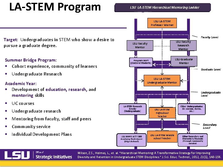 LA-STEM Program LSU LA-STEM Hierarchical Mentoring Ladder LSU LA-STEM Professor Warner Target: Undergraduates in LA-STEM Program LSU LA-STEM Hierarchical Mentoring Ladder LSU LA-STEM Professor Warner Target: Undergraduates in
