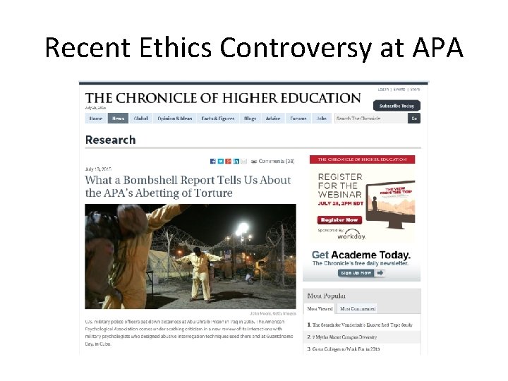 Recent Ethics Controversy at APA 