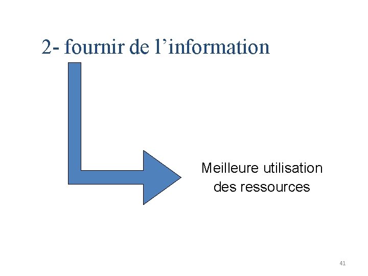 2 - fournir de l’information Meilleure utilisation des ressources 41 