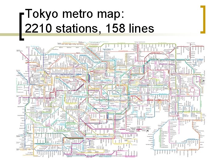 Tokyo metro map: 2210 stations, 158 lines 