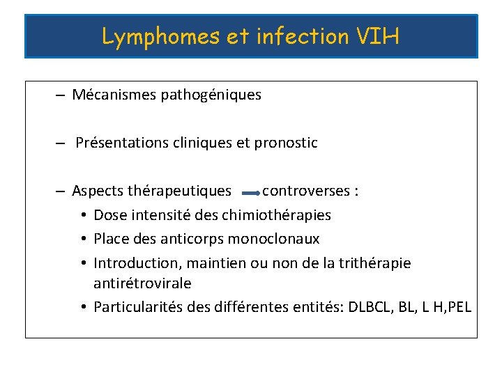 Lymphomes et infection VIH – Mécanismes pathogéniques – Présentations cliniques et pronostic – Aspects