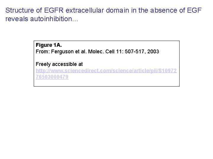 Structure of EGFR extracellular domain in the absence of EGF reveals autoinhibition… Figure 1