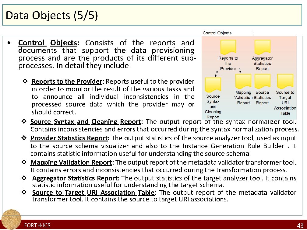 Data Objects (5/5) • Control Objects: Consists of the reports and documents that support
