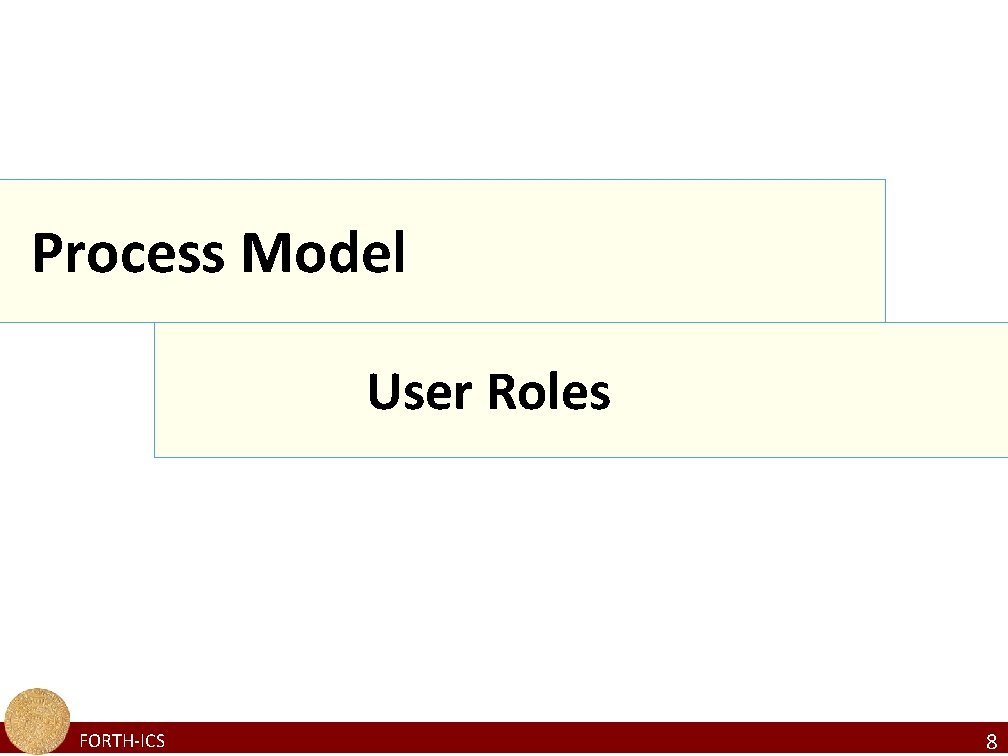 Process Model User Roles FORTH-ICS 8 