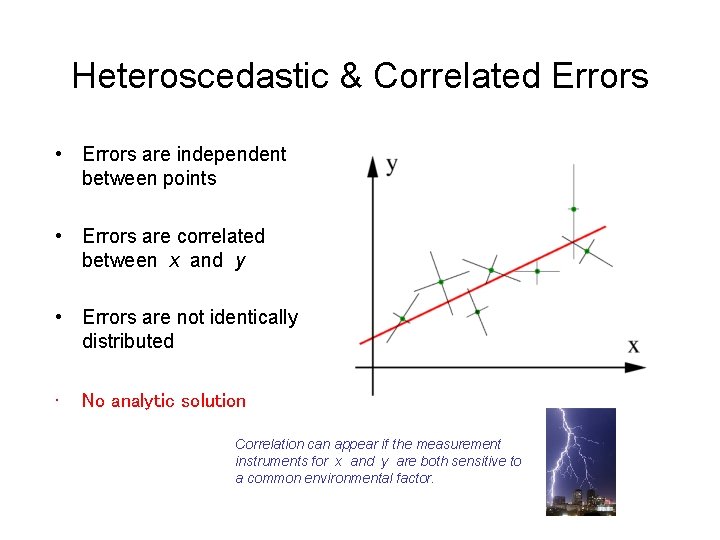 Heteroscedastic & Correlated Errors • Errors are independent between points • Errors are correlated