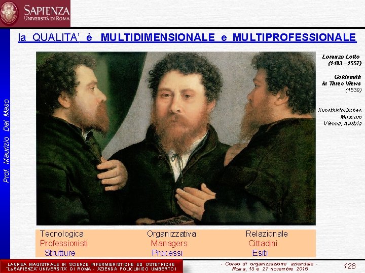 la QUALITA’ è MULTIDIMENSIONALE e MULTIPROFESSIONALE Lorenzo Lotto (1483 – 1557) Prof. Maurizio Dal