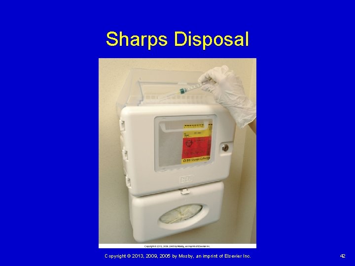 Sharps Disposal Copyright © 2013, 2009, 2005 by Mosby, an imprint of Elsevier Inc.