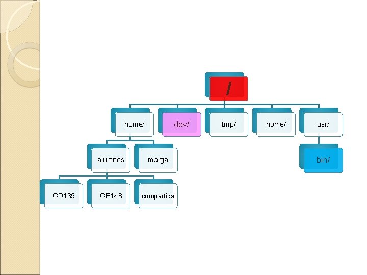 / dev/ home/ GD 139 alumnos marga GE 148 compartida tmp/ home/ usr/ bin/ / dev/ home/ GD 139 alumnos marga GE 148 compartida tmp/ home/ usr/ bin/