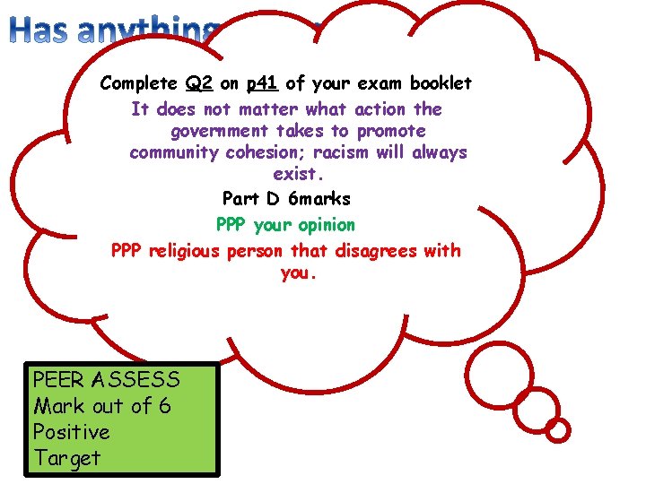 Complete Q 2 on p 41 of your exam booklet It does not matter