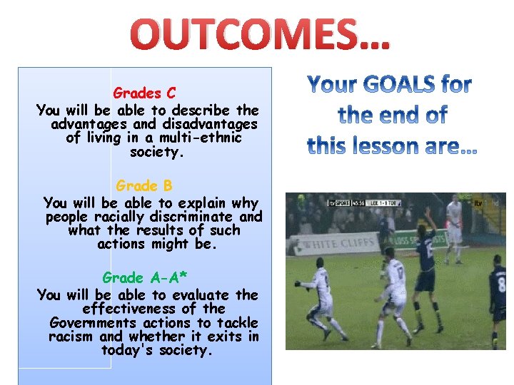 OUTCOMES… Grades C You will be able to describe the advantages and disadvantages of