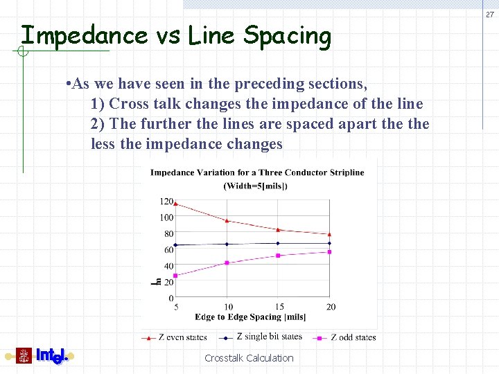 Impedance vs Line Spacing • As we have seen in the preceding sections, 1)