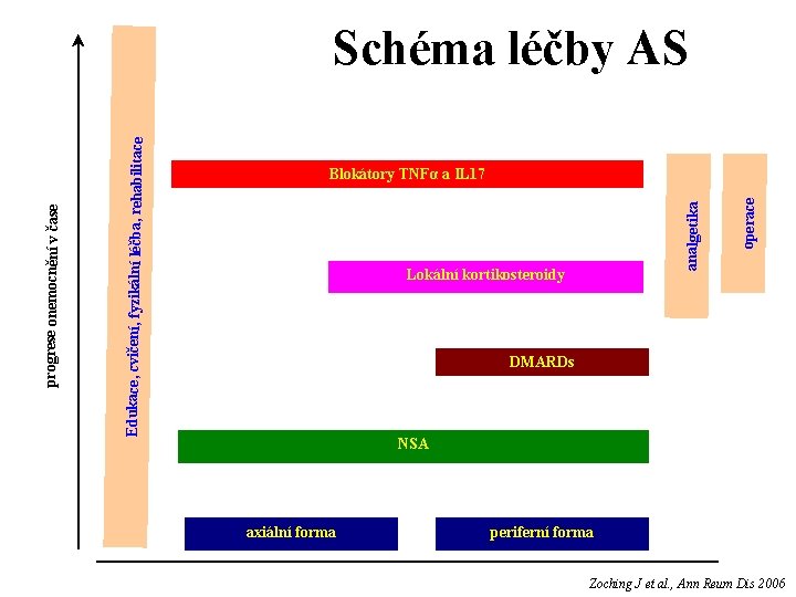 Lokální kortikosteroidy operace Blokátory TNFα a IL 17 analgetika Edukace, cvičení, fyzikální léčba, rehabilitace