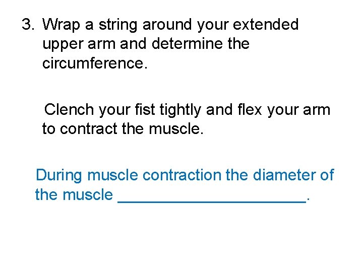 3. Wrap a string around your extended upper arm and determine the circumference. Clench