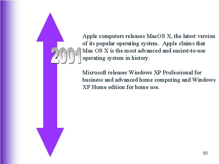 Apple computers releases Mac. OS X, the latest version of its popular operating system.