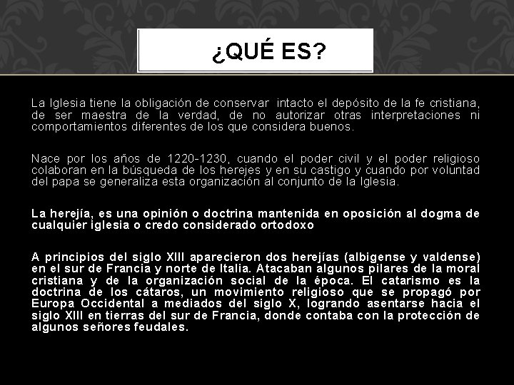 ¿QUÉ ES? La Iglesia tiene la obligación de conservar intacto el depósito de la