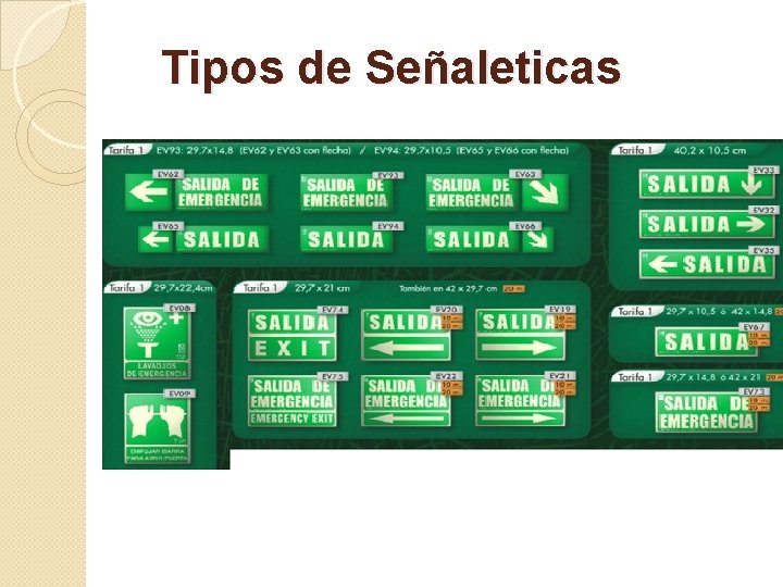 Tipos de Señaleticas 