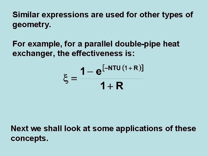 Similar expressions are used for other types of geometry. For example, for a parallel