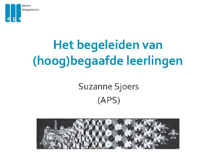 Het begeleiden van (hoog)begaafde leerlingen Suzanne Sjoers (APS) 