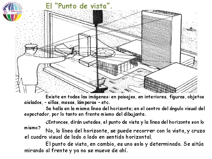 El “Punto de vista”. Existe en todas las imágenes: en paisajes, en interiores, figuras,