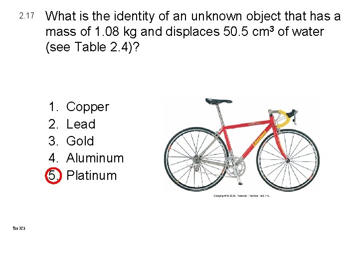 2. 17 What is the identity of an unknown object that has a mass 2. 17 What is the identity of an unknown object that has a mass