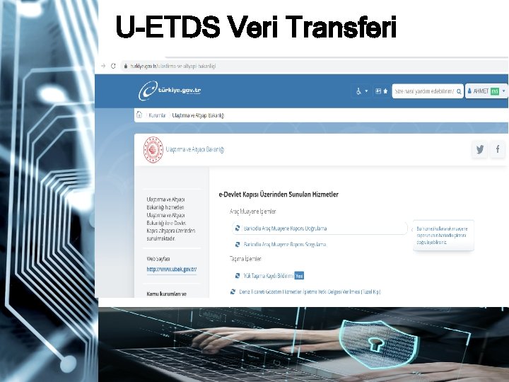 U-ETDS Veri Transferi www. turkiye. gov. tr U-ETDS Veri Transferi www. turkiye. gov. tr