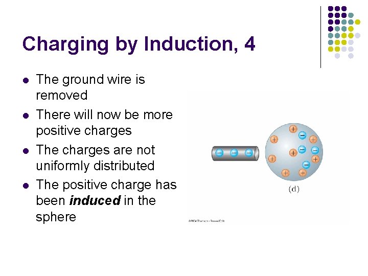 Charging by Induction, 4 l l The ground wire is removed There will now