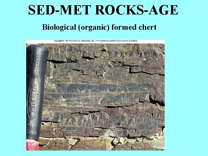 SED-MET ROCKS-AGE Biological (organic) formed chert 