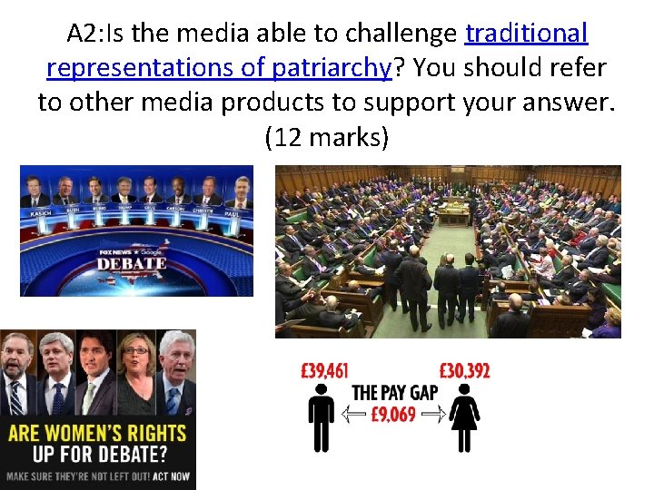 A 2: Is the media able to challenge traditional representations of patriarchy? You should
