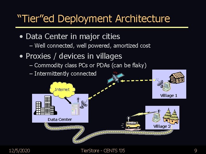 “Tier”ed Deployment Architecture • Data Center in major cities – Well connected, well powered,