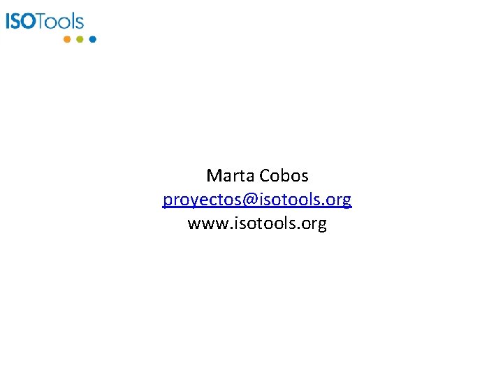 Marta Cobos proyectos@isotools. org www. isotools. org 