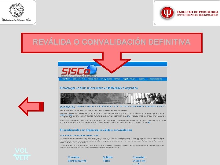 REVÁLIDA O CONVALIDACIÓN DEFINITIVA VOL VER 