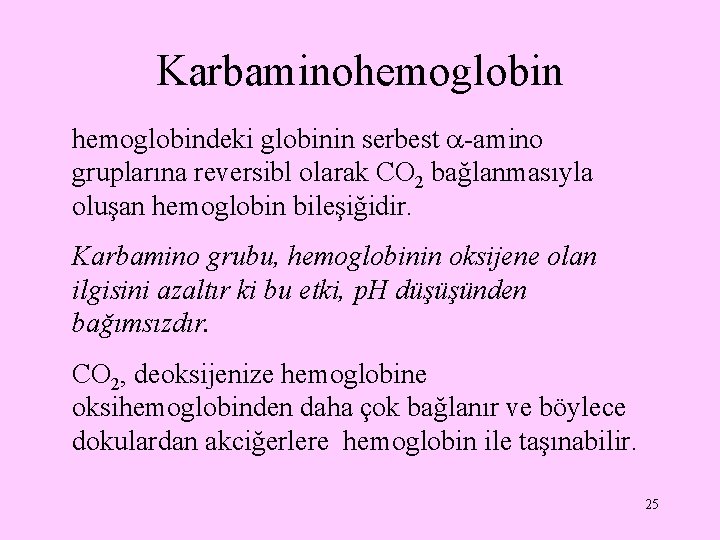 Karbaminohemoglobindeki globinin serbest -amino gruplarına reversibl olarak CO 2 bağlanmasıyla oluşan hemoglobin bileşiğidir. Karbamino