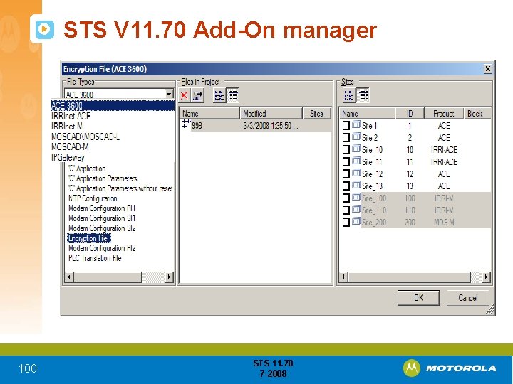 STS V 11. 70 Add-On manager 100 STS 11. 70 7 -2008 