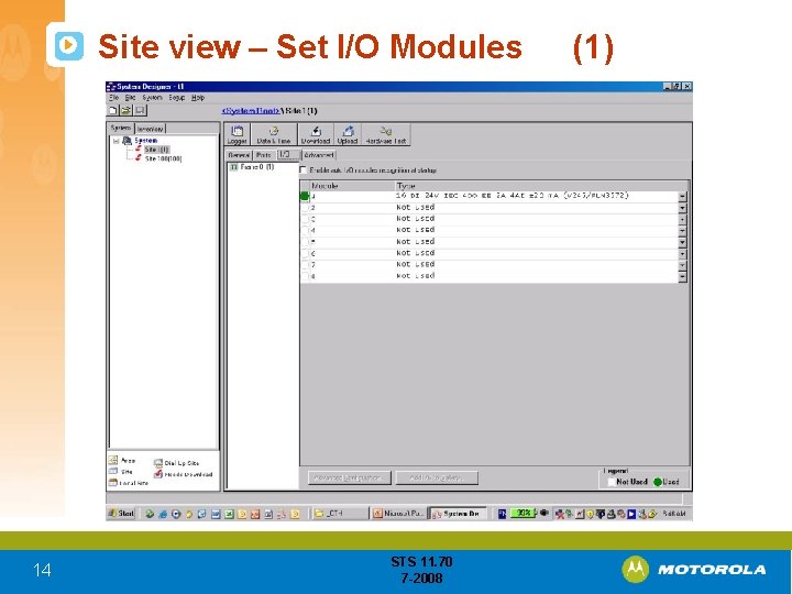 Site view – Set I/O Modules 14 STS 11. 70 7 -2008 (1) 