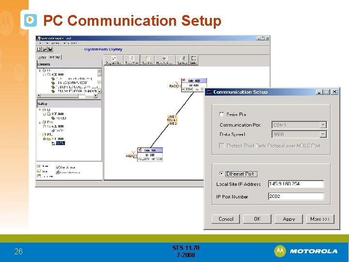 PC Communication Setup 26 STS 11. 70 7 -2008 