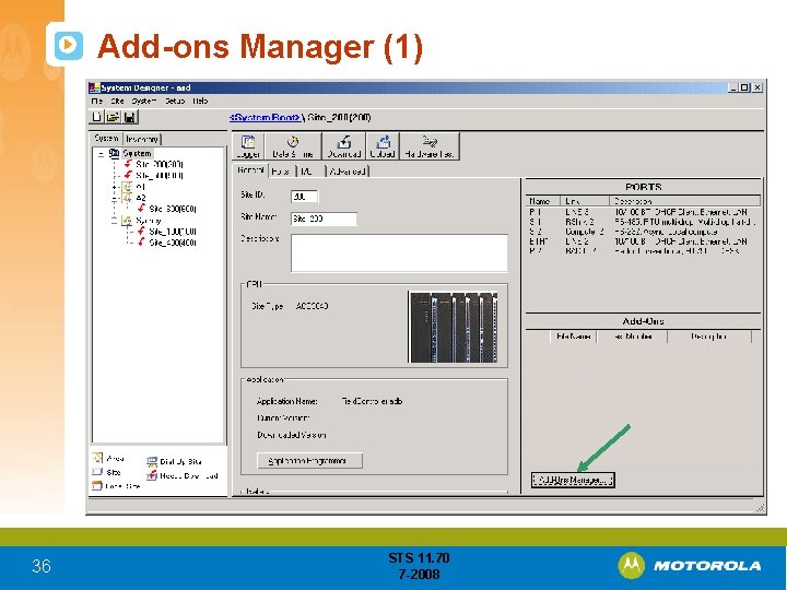 Add-ons Manager (1) 36 STS 11. 70 7 -2008 