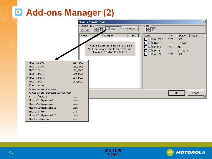 Add-ons Manager (2) 37 STS 11. 70 7 -2008 